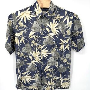 Straight Down Men's Large Short Sleeve Button Up Floral Hawaiian Beach Rayon